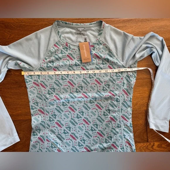 Patagonia Women's Small Capilene Midweight Top Baselayer Icefall Blue Big Sky - Picture 7 of 12